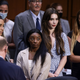 Aly Raisman, Simone Biles, McKayla Maroney and Maggie Nichols at a Senate Judiciary hearing about the Inspector General’s report on the FBI handling of the Larry Nassar investigation of sexual abuse of Olympic gymnasts.